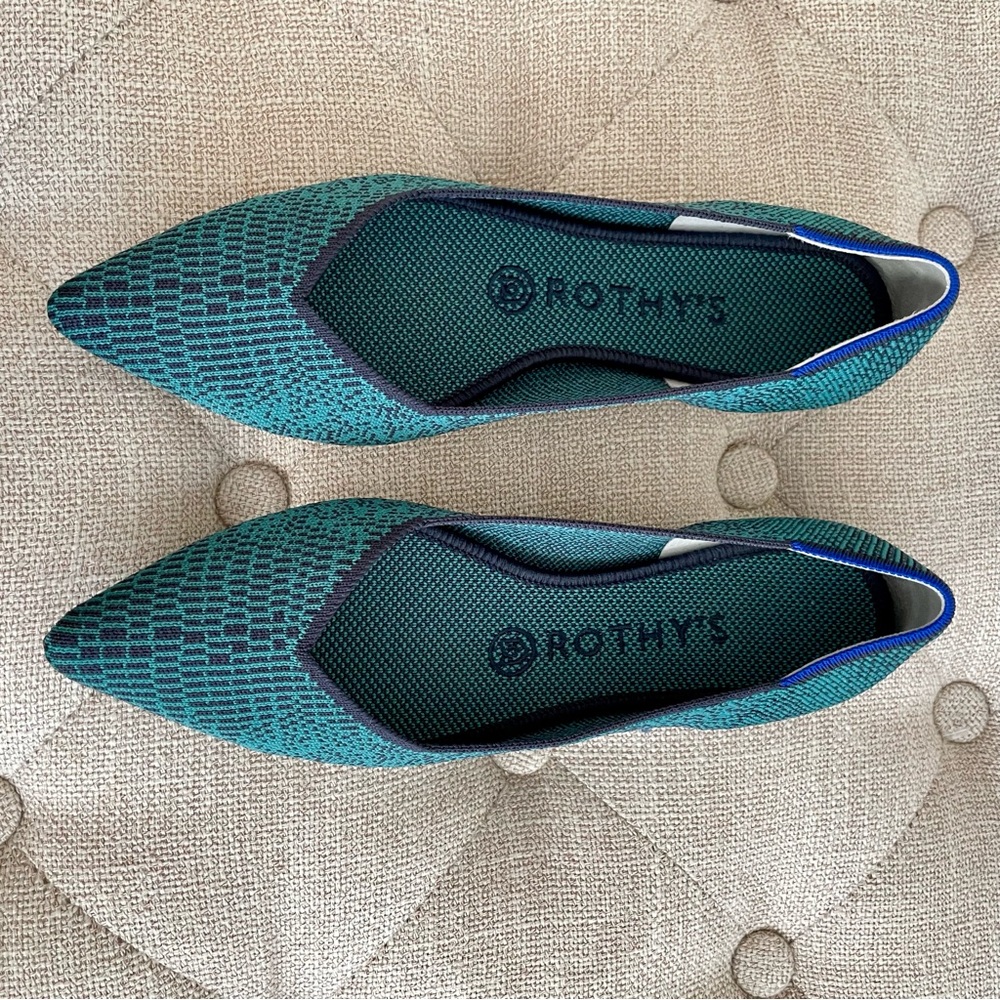 Rothy’s Spruce Python The Point Flat Size 8 - image 5